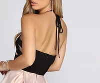 Pretty & Posh Halter Party Dress