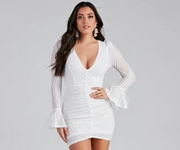 Paola Feather Trim Sequin Bodycon Dress