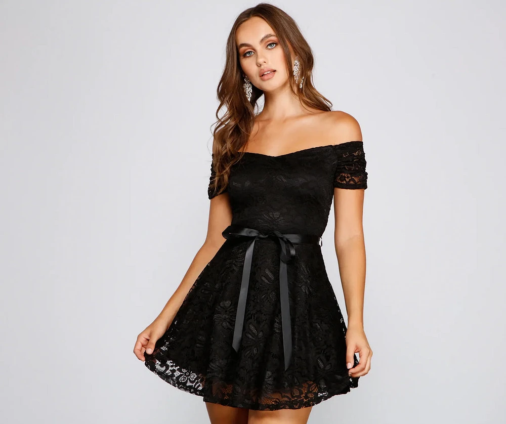 Blair Formal Off The Shoulder Lace Dress