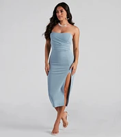 Zadie Formal High-Slit Midi Dress