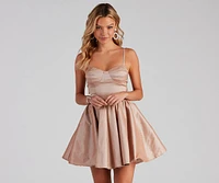 Zaida Formal Taffeta Skater Dress