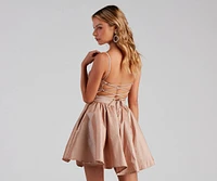 Zaida Formal Taffeta Skater Dress