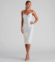 Carly Formal Sequin V-Neck Dress