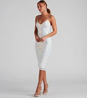 Carly Formal Sequin V-Neck Dress