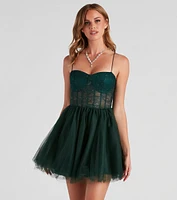 Charlie Corset Lace Party Dress