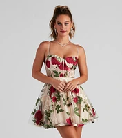 Darcie Floral Bustier Party Dress