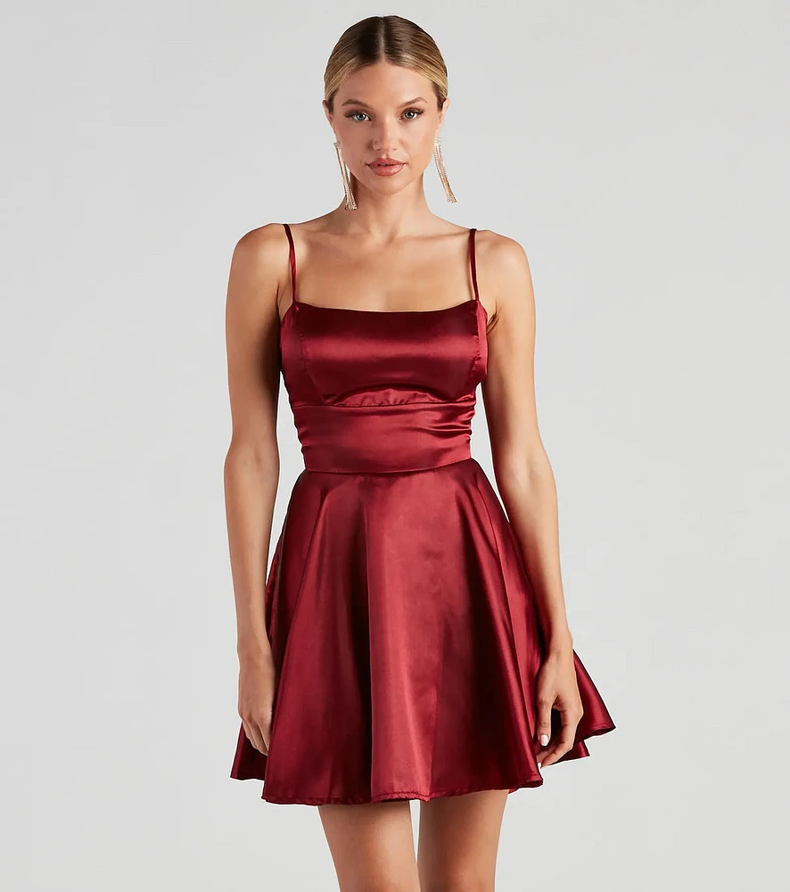 Aspen Woven Satin Party Dress