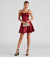 Aspen Woven Satin Party Dress