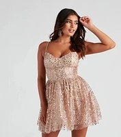 Bridget Glitter A-Line Party Dress