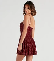 Marybelle Sequin A-Line Dress