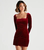 Katrina Velvet Long Sleeve Dress