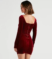 Katrina Velvet Long Sleeve Dress