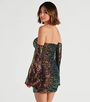 Harlee Iridescent Sequin Short Dress