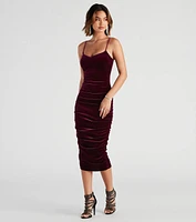 Rhonda Formal Velvet Midi Dress