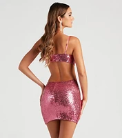 Jillian Sequin Cutout Party Dress