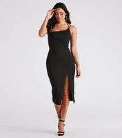 Rhea Formal One Shoulder Midi Dress