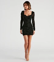 Clara Floral Velvet Mesh Dress