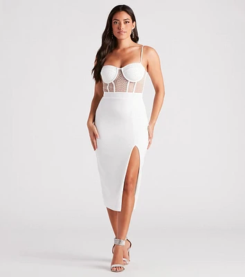 Destiny Formal Bustier Midi Dress