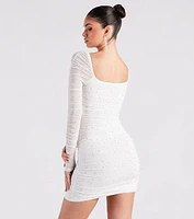 Kendall Rhinestone Sheer Bodycon Mini Dress