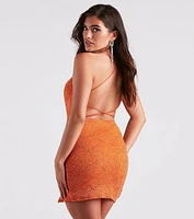 Jasmine Ruched Glitter Bodycon Mini Dress