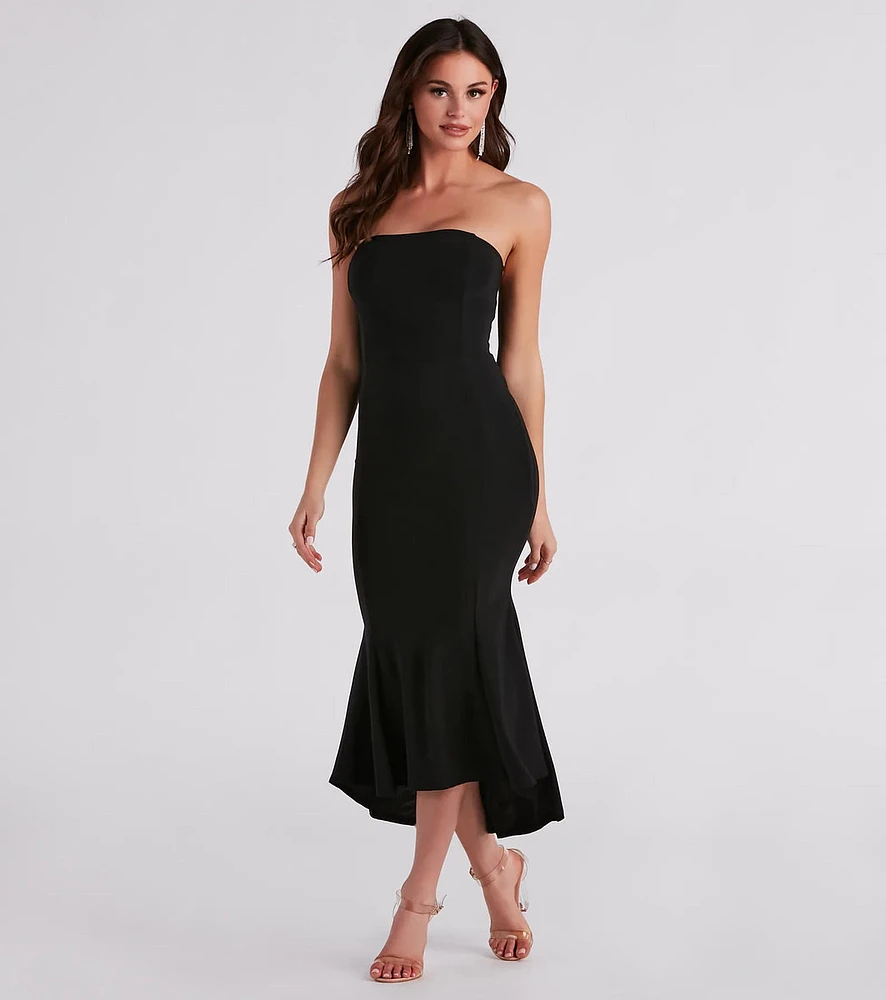 Palmer Strapless High-Low Midi Dress