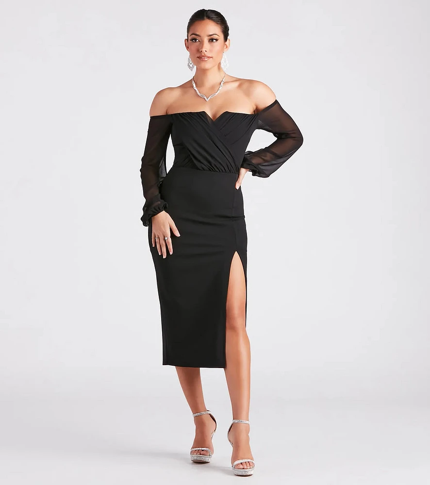 Jolene Formal Chiffon Off-The-Shoulder Dress