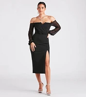 Jolene Formal Chiffon Off-The-Shoulder Dress