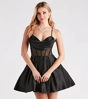 Zari Satin Corset Skater Party Dress