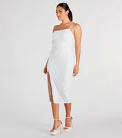 Gigi Formal Sequin One-Shoulder Midi Dress