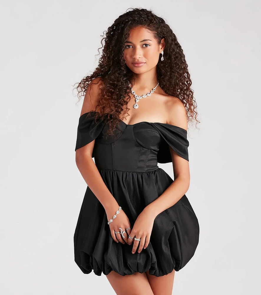 Bernadette Taffeta Corset Bubble Hem Party Dress