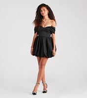 Bernadette Taffeta Corset Bubble Hem Party Dress