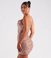 Allie Formal Sequin Open Back Dress