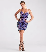 Betsy Sequin Bodycon Mini Party Dress