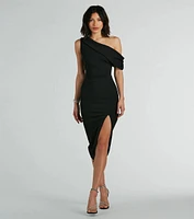 Jullian Formal Crepe Off-The-Shoulder Midi Dress