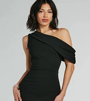 Jullian Formal Crepe Off-The-Shoulder Midi Dress