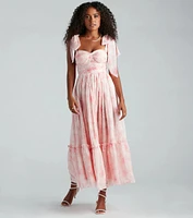 Peyton Formal Chiffon Floral A-Line Long Dress