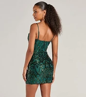 Amara Sleeveless Sequin Cowl Neck Mini Dress