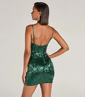 Frankie Corset Sequin Satin Mini Dress