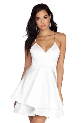 Sheila Satin Queen Skater Dress