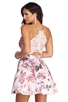 Gina Floral Satin Party Dress