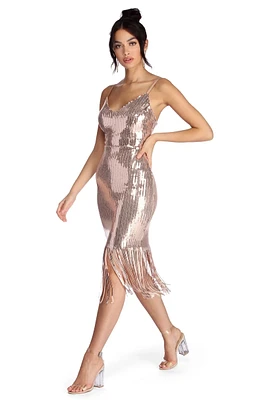 Nayla Formal Sequin Fringe Dress