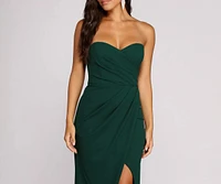 Luisa Strapless Crepe Slim Dress