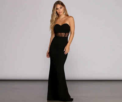 Nessa Formal Strapless Lace Dress