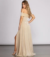 Kaliyah Formal High Slit Lurex Dress