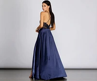 Blake Lace Back Satin Dress