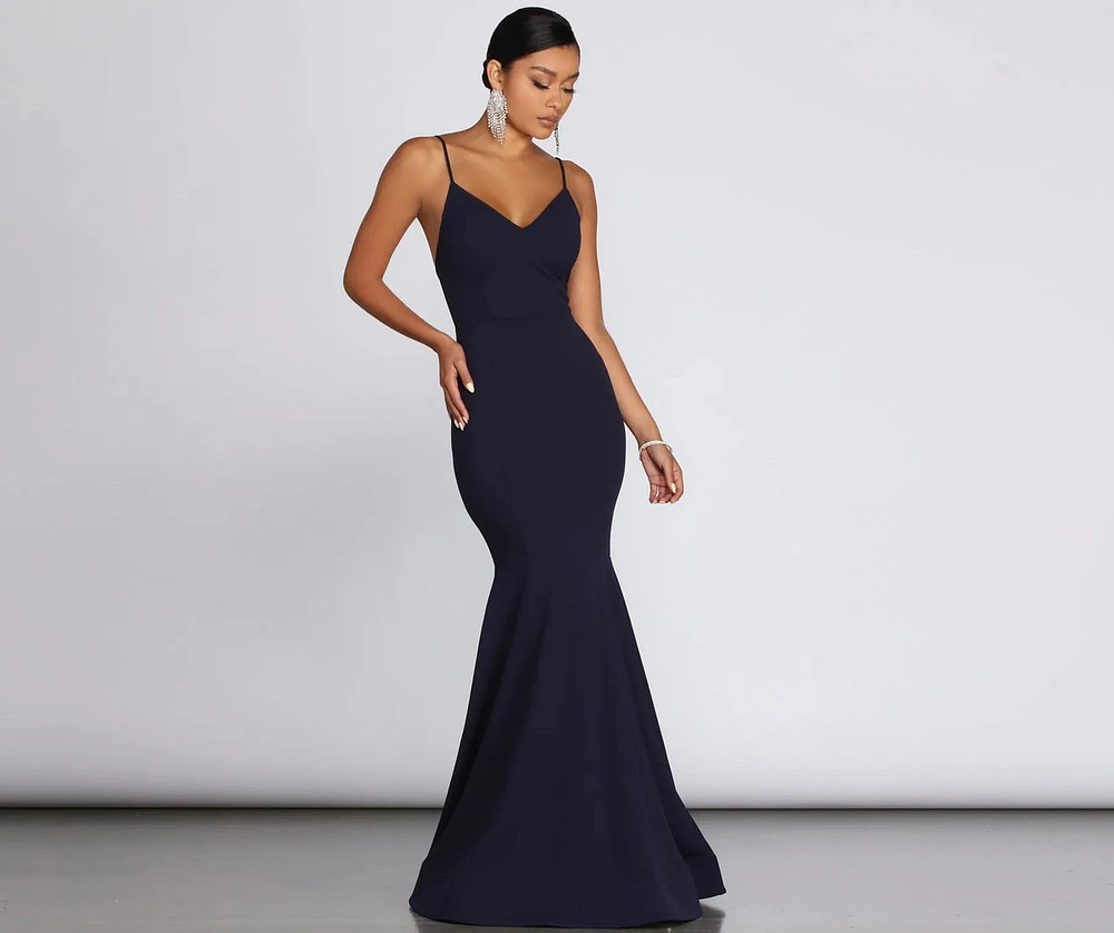 Raquel Cross-Back Mermaid Gown