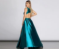 Janice Formal Open Back Satin Dress