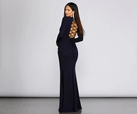 Tulip Lace Up Evening Gown