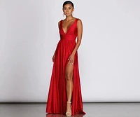 Ellen Deep V Slit Gown