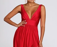 Ellen Deep V Slit Gown